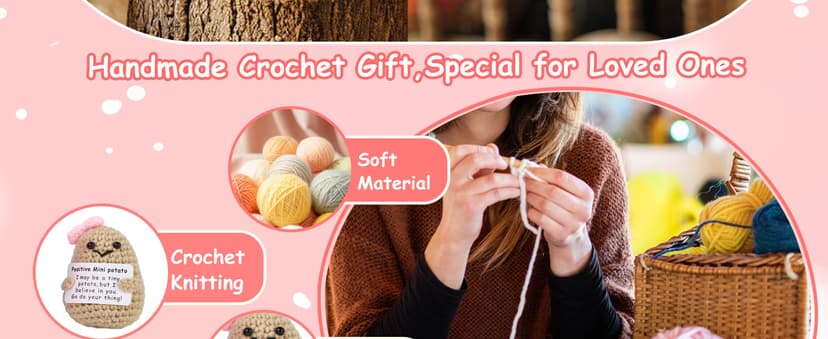 Advent Calendar 2025, 24 Days Positive Crochet Animals Christmas Countdown Calendar for Kids, Teens, Adults, Handmade Emotional Support Crochet Toys with Positive Card for Birthday, Christmas Gifts