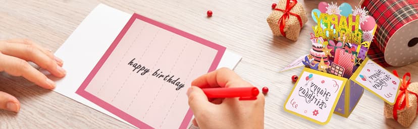 Funny Happy Birthday Pop Up Card, Sweet 3D Birthday Gift Box for Adults and Kids with Envelopes, Unique Handmade Foldable Celebration Cards for Daughter, Son, Mom, Dad, Friend