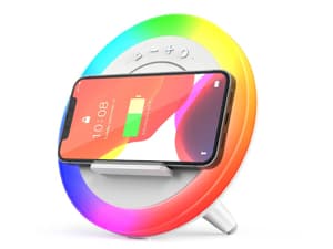 Bluetooth Speaker with Lights, Wireless Charging Speaker, Best Birthday Gift Ideas Teenage,Applicable for Bedroom/Teen Girl Gifts/Please use The Original Adapter(5W Wireless Charging)