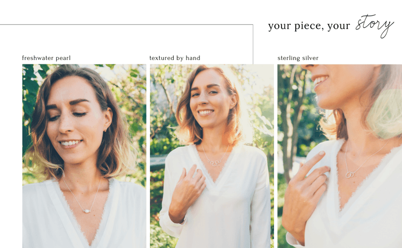 HOPE LOVE SHINE Unbiological Sister Gift - Sister Necklace, Jewelry 16+2", Sterling Silver, 2 Interlocking Rings