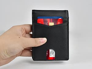 Slim Rfid Leather Wallet for Men: Stocking Stuffers Birthday Gifts for Men Him Boyfriend Husband Grandpa Minimalist Travel Wallet Gifts Ideas for Christmas Anniversary Valentines Fathers Day