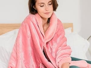 Premium Double Layer Poncho Blanket -No Sleeves Easy On Easy Off- Drape and Go Shawl Gift for Women Who Have Everything - Gifts for Grandma and Mom (Silver Grey)