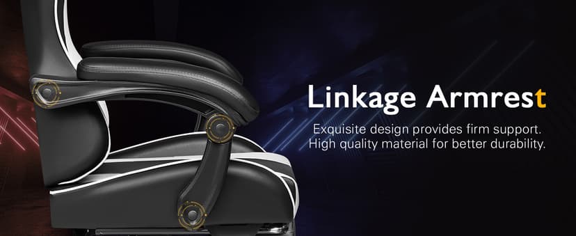 Homall Gaming Chair, Video Game Chair with Footrest and Massage Lumbar Support, Ergonomic Computer Chair Height Adjustable with Swivel Seat and Headrest (White)