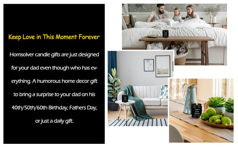 Homsolver Dad Gifts from Daughter Son, Gift for Dad Who Wants Nothing, Birthday Fathers Day Christmas for Stepdad Adoptive Father, Dad's Last Nerve Sandalwood Scented Candle