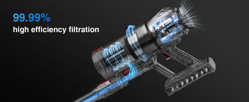 Cordless Vacuum Cleaner, 650W 55KPa 70Mins Vacuum Cleaners for Home, Self-Standing Stick Vacuum with Anti-Tangle Brush & OLED Touch Screen, Vacuum Cleaner for Hardwood Floors,Carpet,Pet Hair,Car (Red)