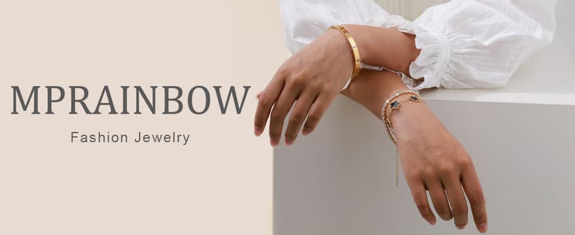 MPRAINBOW Womens Stackable Floral Gold Bracelets - 3Pcs 18K Gold Plated Bracelet,Stainless Steel Bangle Bracelets Non Tarnish, Gold Bracelet Set Trendy Jewelry,Christmas Valentines Birthday Gifts for Girlfriend