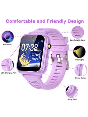 Kids Smart Watches Girls Gifts Age 3-12, Smart Watch for Kids with 39 Games Camera Video Recorder Music Player Alarm Calculator Stopwatch Flashlight Pedometer Gift Toys for Girls Ages 5 6 7 8 9 10
