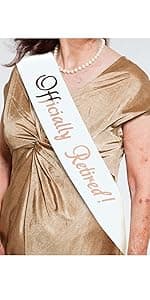 The Legend Has Retired Sash – Elegant Black and Gold Foil Legendary Sash for Both Women and Men & a Large Gold Safety Pin. Perfect for Retirement Parties