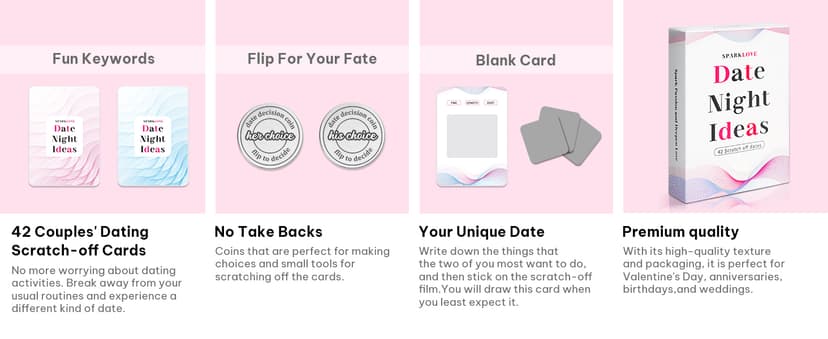 Couple Gifts and Valentine Day Gifts, Date Night Ideas Cards, 42 Romantic Scratch Off Date Card Gifts for Couples, Gifts for Girlfriend and Boyfriend, His or Her Gifts, Gifts for Wife, Husband