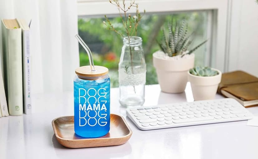 NewEleven Gifts For Dog Lovers, Dogs Owners, Dog Moms, Fur Mama - Dog Mom Gifts For Women - Cute Funny Gift For Women, Best Friend, Girlfriend - 16 Oz Coffee Glass