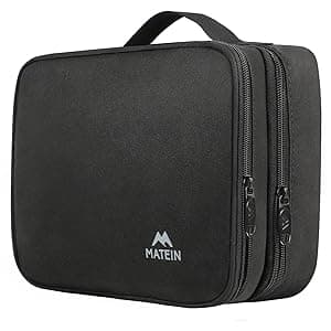 MATEIN Electronics Organizer Travel Case, Water Resistant Cable Organizer Bag for Travel Essentials, Gifts for Men, Storage Bag for Camera Accessories, Phone, Cord & Tablet, Black