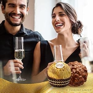 Ferrero Collection Grand Assortment, Hazelnut, Dark, Coconut, Almond, Cappuccino, Holiday Gift Box, 24 Count, 8.7 oz