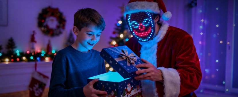 QAQ LED Mask Light Up Mask with Gesture Sensing, Cool Stuff Toys Gifts for Boys Girls, Cool Toys Gifts for Halloween Costumes Christmas Birthday Party