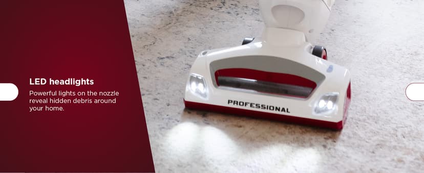 Shark NV501 Rotator Professional Lift-Away Upright Vacuum with HEPA Filter, Swivel Steering, LED Headlights, Wide Upholstery Tool, Dusting Brush & Crevice Tool, White/Red