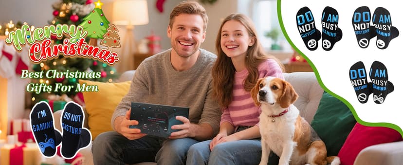 Nucinzua Birthday Gifts For Men,Do Not Disturb Im Gaming Socks for Men,Gamer,Teen Boys Gifts,Christmas Stocking Stuffers