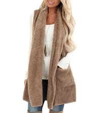 ReachMe Womens Oversized Sherpa Pullover Hoodie with Pockets Fuzzy Fleece Sweatshirt Plaid Fluffy Jacket Coat