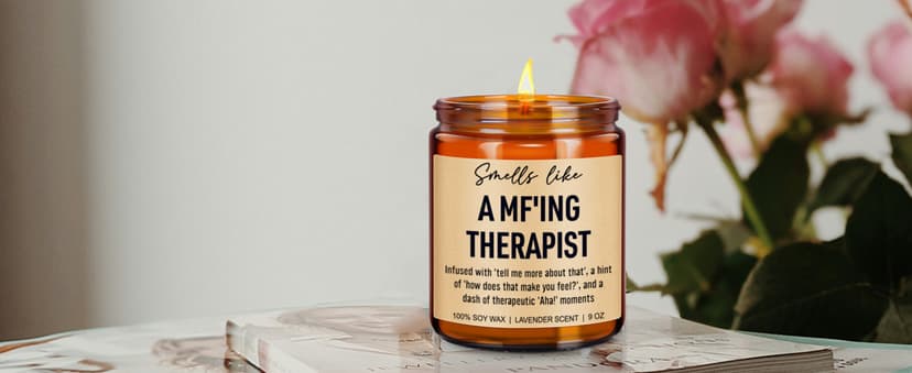 Funny Scented Candle, Therapist Gifts, Occupational Therapy Gifts, Psychology, Therapy Office Decor, Christmas, Graduation, Mental Health Therapist Presents for Women, Men, Psychologist