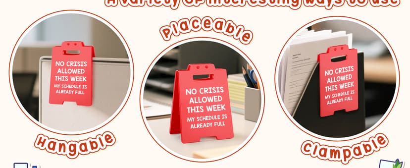 Funny Office Desk Decor Boss Sign, Bosses Day Gifts for Women Men Manager Supervisor Leader Lady Famale Male, Christmas White Elephant Gifts for Teacher Principal Coworker Cubicle Accessories Red Sign