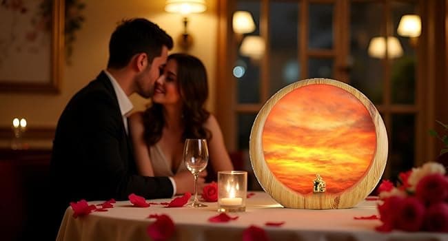 mamre Sunset Lamp Anniversary Wedding Valentine’s Day Gift Ideas, Sunset Glow Light Centerpiece Table Decorations Gifts for Mom Birthday Gift, The Beautiful Sunset We Share