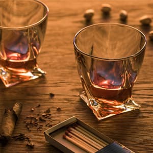 Whiskey Rocks Glass, Set of 4 (2 Crystal Bourbon Glasses, 2 Round Big Ice Ball Molds) In Gift Box - 11 Oz Old Fashioned Glasses for Scotch Cocktail Rum Cognac Vodka Liquor, Unique Gifts for Men