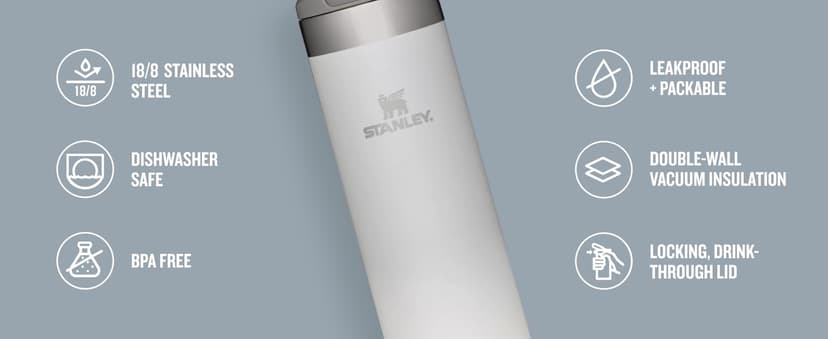 Stanley AeroLight Transit Bottle 20 oz | Locking Drink Through Lid | Leak Resistant Water Bottle or Coffee Travel Mug | Lightweight Insulated Stainless Steel | BPA-Free | Black