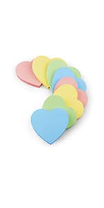 SIMONA Heart Shape Sticky Notes 8 Color Bright Colorful Sticky Pad 75 Sheets/Pad Self-Sticky Note Pads