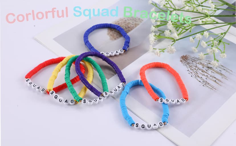 Rainbow Heishi Surfer Bracelets Set for Women Stackable Clay Beaded Bracelets Disc Stretch Preppy Bracelets Layering Colorful Friendship Bracelets Team Cheer Bulk Boho Summer Beach Jewelry Gift