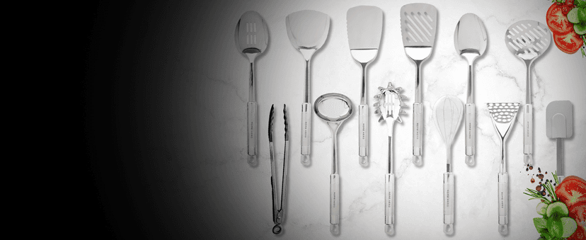 Home Hero 54 Pcs Stainless Steel Kitchen Utensils Set - Nonstick Stainless Steel Cooking Utensils Set - Heat Resistant Kitchen Essentials & Metal Kitchen Gadgets (54 Pcs)