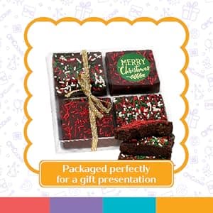 Christmas Gift Basket Chocolate Brownies Food Gift Individually Wrapped For Men Women Package | Nut Free | Kosher