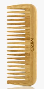 MRD Hair Brush Set, Natural Bamboo Comb Paddle Detangling Hairbrush, Wide-tooth and tail comb No Bristle, suit for Women Men and Kids Thick/Thin/Curly/Dry Hair Gift kit