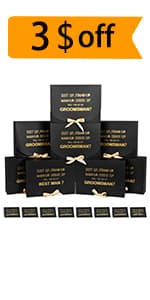 12Pack Black Gift Boxes with Lids, 12×9.8×3.1 Inch Groomsmen Proposal Box, Luxury Black Gift Box with Ribbon for Bridesmaid Box, Graduation, Christmas, Wedding, Birthday, Party
