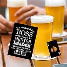 15 Pcs Boss Day Gifts for Men Whiskey Glass Set, Best Boss Ever Gifts with 11 Oz Whisky Glass Coaster Stones Socks Crystal Plaque Spiral Notebook Keychain, Bosses Inspirational Gift from Employees