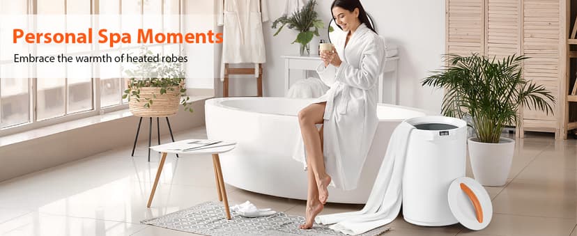 Towel Warmers for Bathroom, 20L Large Towel Warmer Bucket, Fits Up Two 40"X70" Oversized Towels, Bathrobes, Blankets, Towel Heater with LCD, 4 Timer Setting and Auto Shut Off(White)