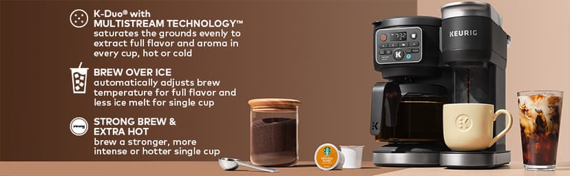 Keurig K-Duo Hot & Iced Single Serve & Carafe Coffee Maker, MultiStream Technology, 72oz Reservoir (Gen 2)