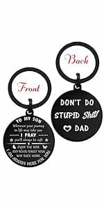 ENGZHI Son Keychain, Son Gifts for Teen Boys, Adult Son Gradution 2025 Present for Birthday Fathers Day Valentines