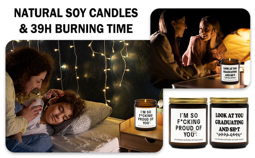 Funny Graduation Gift for Her/Him, So Proud of You Graduation Candle for Party Decorations, Gardenia Scented Candle High School College Grad Gift