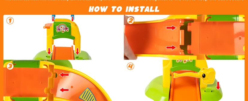 Marstone Toddler Toys for 1 2 Year Old Boys and Girls Gifts: Educational Elephant Slide with 4 Animal Cars Toys for Baby 12-18 Months, First Birthday Present Learning Push Truck Track Ages 1-2