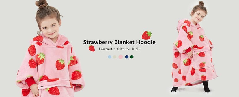 KFUBUO Wearable Blanket Hoodie for Kids Sherpa Patterns Oversized Sweatshirt Blanket With Pocket 6-10 Year Old Girl Boy Birthday Gifts Cat