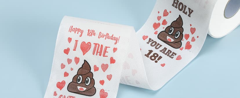 18th Birthday Gifts for Boys or Girls - Happy Prank Toilet Paper - 18th Birthday Decorations, Party Supplies Favors - Novelty Bday Present for Him, Her, Friends - 18 Years Old Funny Gag Gift for Guys