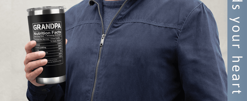 Grandpa Gifts - Grandpa Birthday Gifts from Grandchildren - Fathers Day Gift, Birthday Christmas for Grandfather - Grandfather Gift Ideas from Granddaughter, Grandson - 20 Oz Black Tumbler