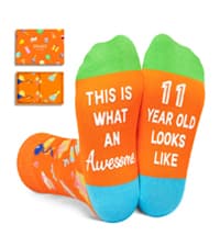 HAPPYPOP Birthday Gifts Ideas for Boys - Socks for Kids Girls Age 5-12 with Greeting Card