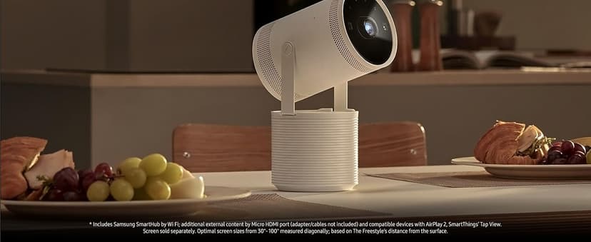 Samsung 30” - 100” The Freestyle 2nd Gen with Gaming Hub Smart Portable Projector, FHD, HDR, Big Screen Home Theater Experience, 360 Sound, SP-LFF3CLAXXZA, 2023 Model