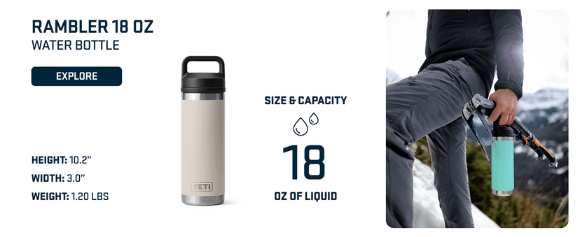 YETI Rambler 18 oz Bottle, Vacuum Insulated, Stainless Steel with Straw Cap, Black Forest Green