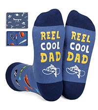 Dark Blue Reel Cool Socks - Funny Gifts For Godfather Step Dad Son In Law Cousin