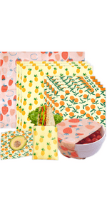 Reusable Beeswax Wrap - 9 Pack Beeswax Wraps for Food, Eco-Friendly Beeswax Food Wraps, Bread Sandwich Wrapper - Organic, Sustainable, Zero Waste, Reusable Plastic-Free Food Storage Wrap, 1XL, 3M, 5S