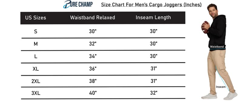 PURE CHAMP Mens 3 Pack Fleece Active Athletic Workout Jogger Sweatpants for Men with Zipper Pocket and Drawstring Size S-3XL