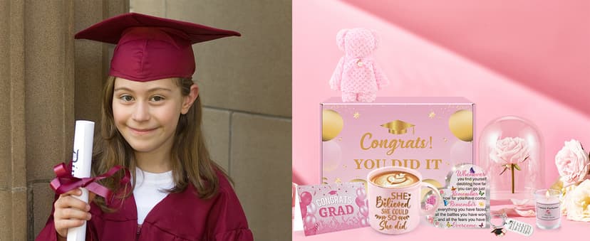 Graduation Gifts for Her, Congratulations Christmas Gifts Basket for Women Girls, She Believed She Could So She Did Coffee Mug Grad Keychain Bear Towel Acrylic Plaque High School College Graduates