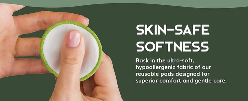 Greenzla Reusable Makeup Remover Pads (20 Pack) Washable Laundry Bag & Round Box for Storage, Reusable Bamboo Cotton Rounds for All Skin Types