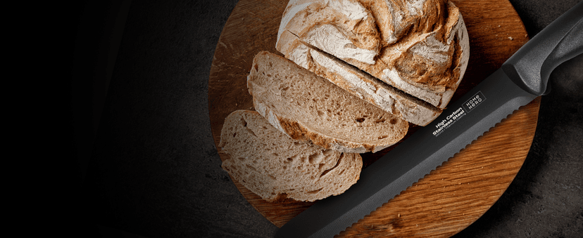 Home Hero Kitchen Knife Set with Sharpener - High Carbon Stainless Steel Knife Block Set with Ergonomic Handles (20 Pcs - Black)