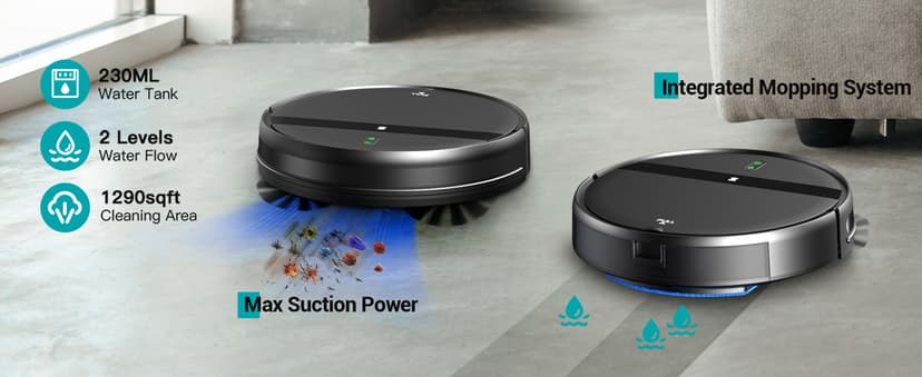 Robot Vacuum and Mop Combo, App/Alexa Control, Smart Robot Vacuum Cleaner, Ultra-Thin, Automatic Recharge Robotic Vacuum Cleaner for Pet Hair/Carpet/Hard Floor